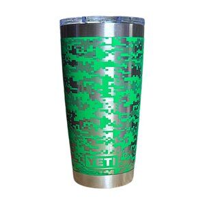 LASER ENGRAVED YETI RAMBLER 20oz TUMBLER - VERDE GREEN CAMO w/CUSTOM MAG